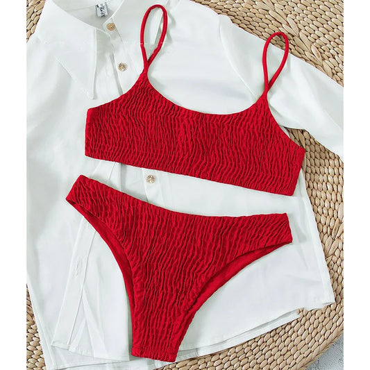 Sexy for Women Bikini Summer 2025 New Simple Solid Swimwear Bikinis Sets