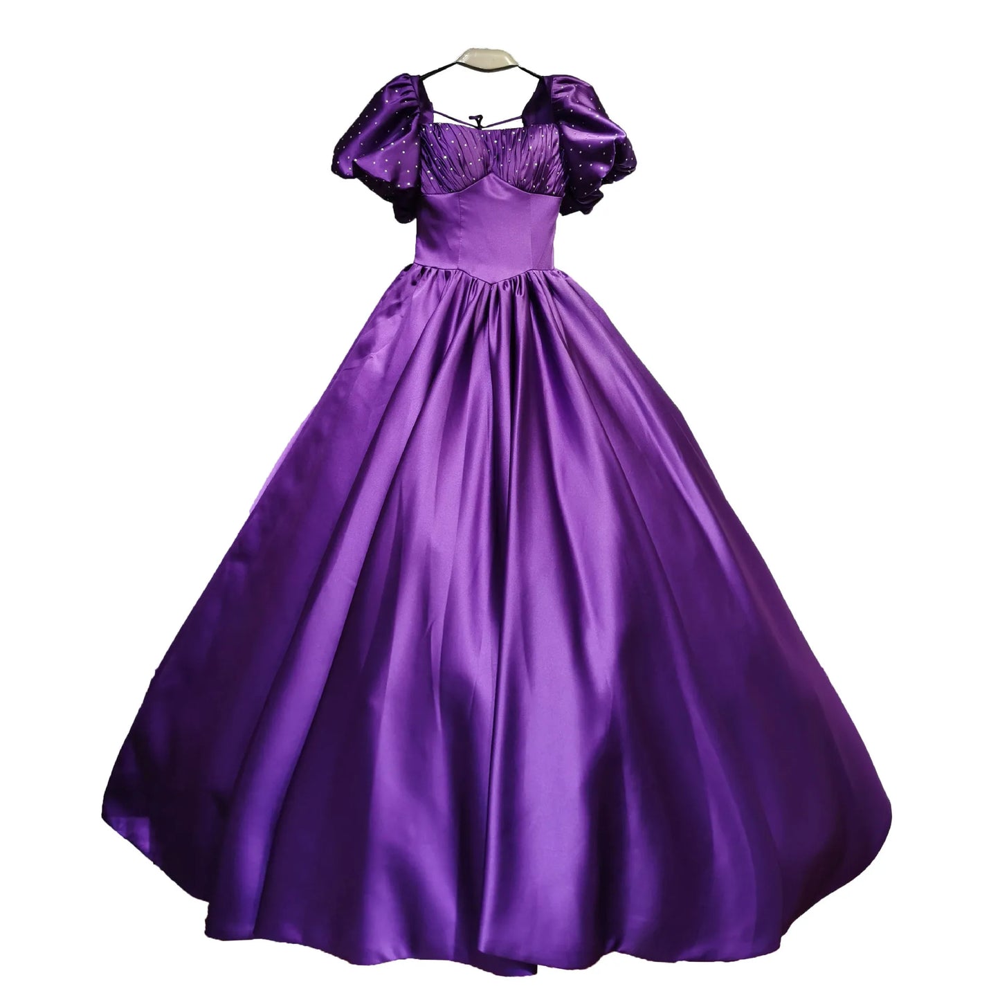 Red Satin Evening Prom Dresses for Women Summer Elegant Sexy Puff Sleeve Long Formal Party Ball Gown Dress Show Host Vestidos