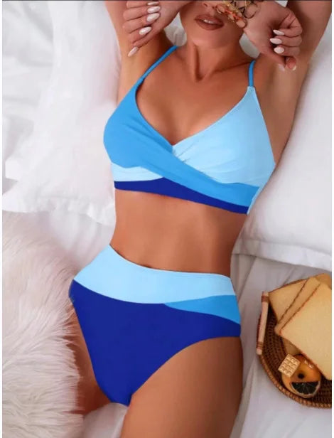 New bikini 2025 Swimsuit Sexy Women Tight Hollow Swimsuit Backless Swimwear Cross Push Up Beach Bathing Suit
