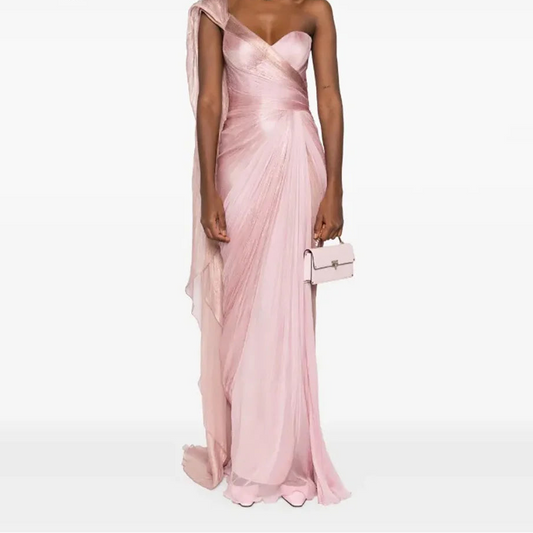 Pink Elegant Shiny Prom Gowns Sweetheart Mermaid Formal Occasion Dresses Women Modern Prom Party