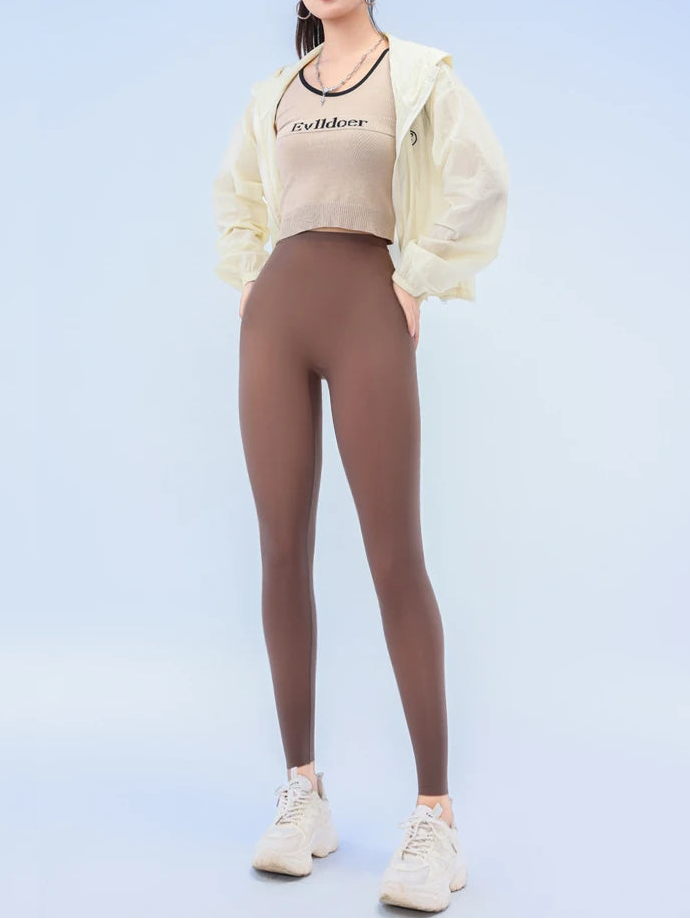 Summer Ultra-Thin Skin Sunscreen Leggings Women High Elastic Transparent Facial Mask Underwear Tight Sexy Sport Legging