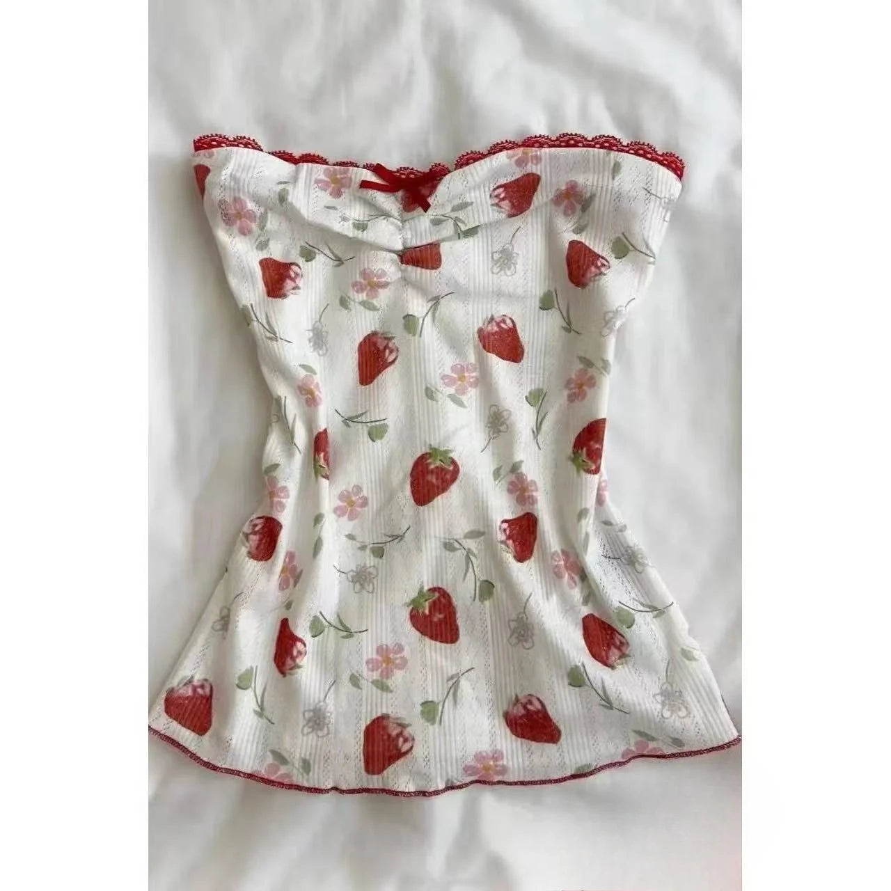 Summer Sweet Chic Design Lace Spliced Halter Tanks Slim Fit Flower Prints Hotsweet Backless Women Blouses