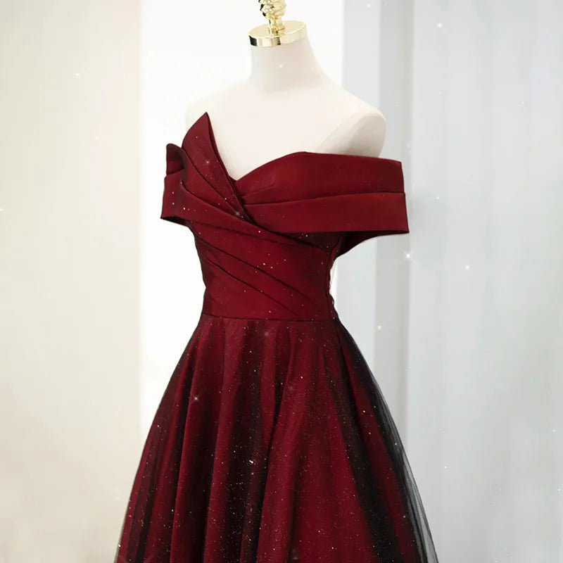 Elegant Sexy Boat Neck Evening Prom Dresses for Women Summer 2026 Host Birthday Wedding Party Dress Formal Occasion Vestidos