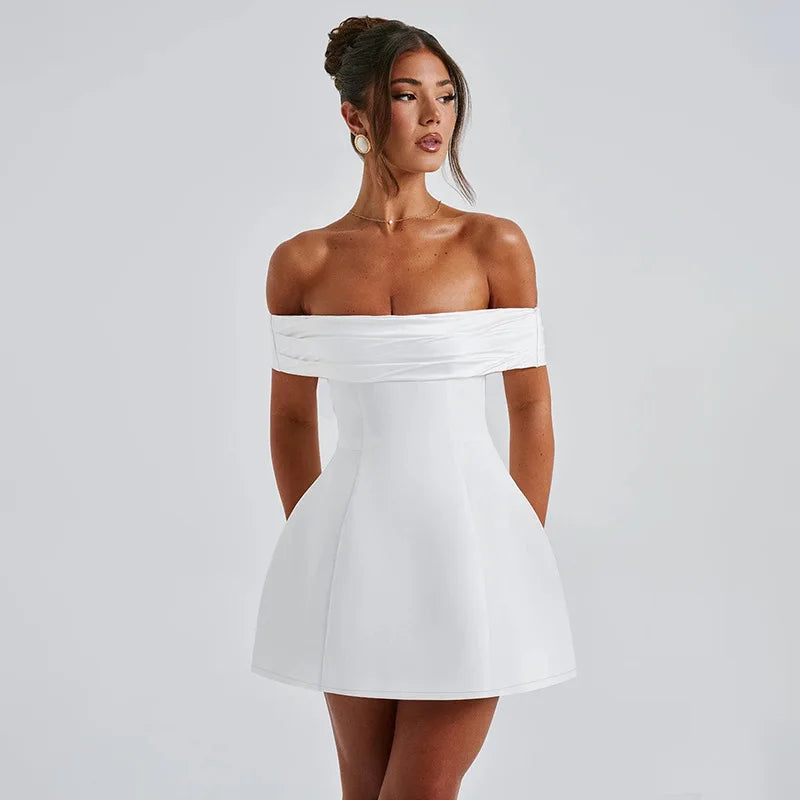 2026 Fashion One Shoulder Mini Dresses Sleeveless Bow A-line Party Dress for Wedding Guest Homecoming Dress Night Club Gown