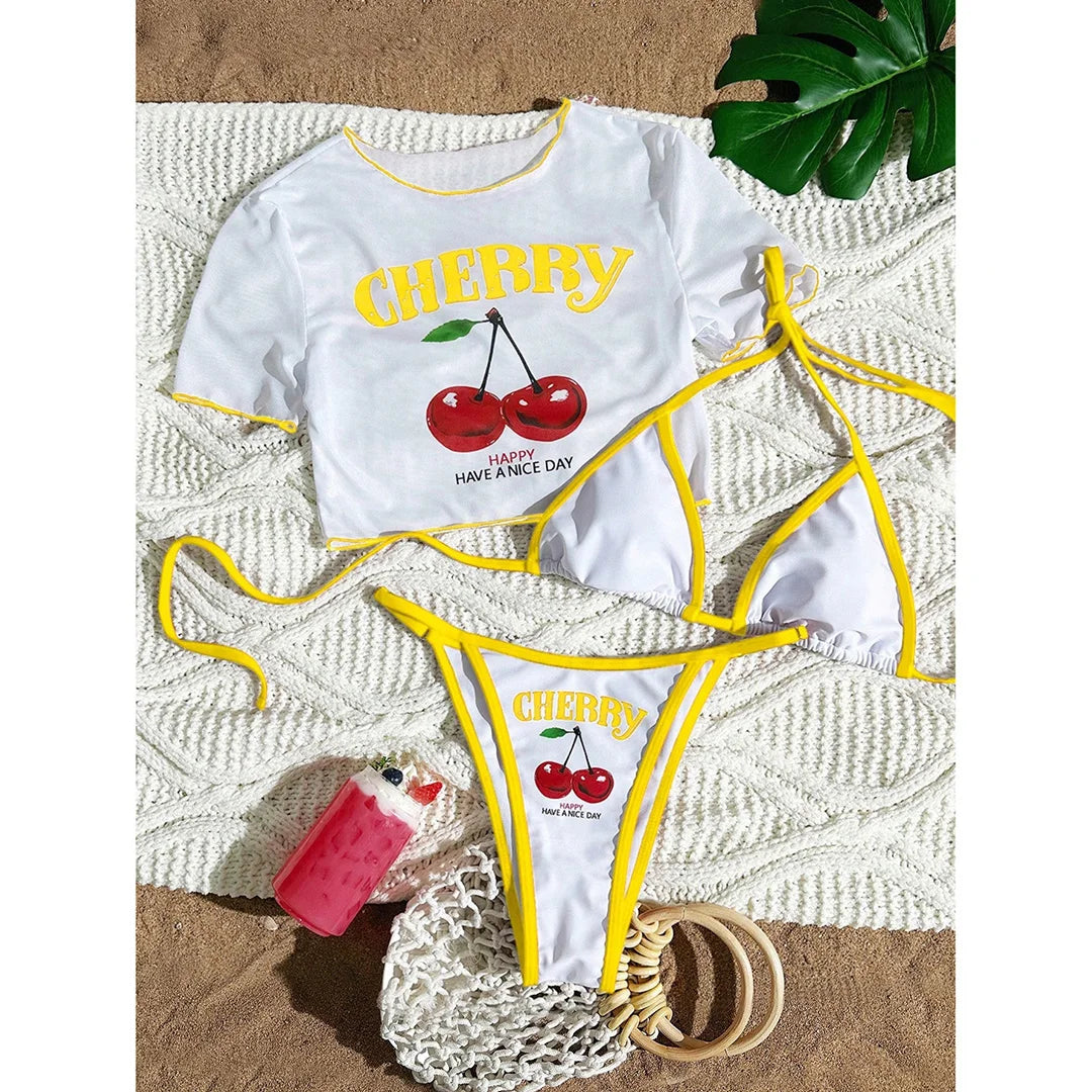 Bikini set Short Sleeve Bikini Female Swimsuit Women Swimwear Bather Bathing Suit Swim