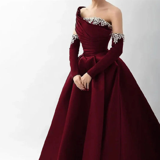 Elegant Satin Women's Evening Gown Elegant Dresses for Women Gala Party Dress Luxurious Simple Evening Wear Prom