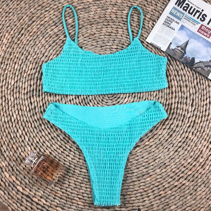 Sexy for Women Bikini Summer 2025 New Simple Solid Swimwear Bikinis Sets