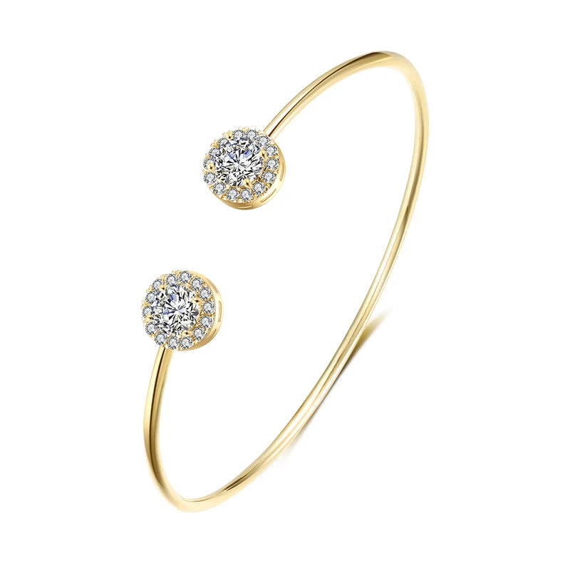 Luxury Geometry Gold Color Cuff Bangles For Women  Bracelets INS Party Everyday Jewlery