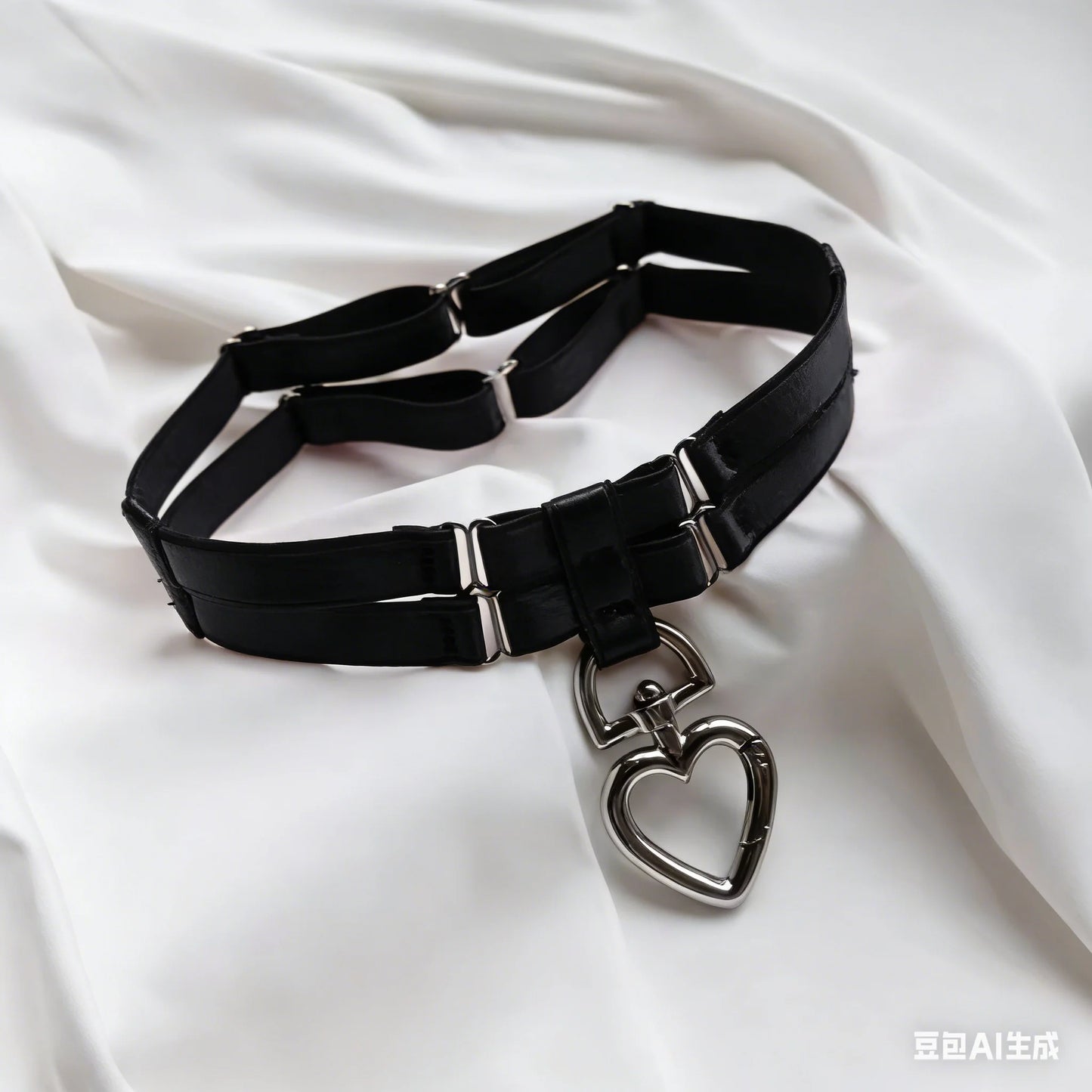 Women Colorful Tie Neck Ring Large Circle Heart Geometric Shape Accessory Belt Sweet Cool Style Iron Material for All Ages