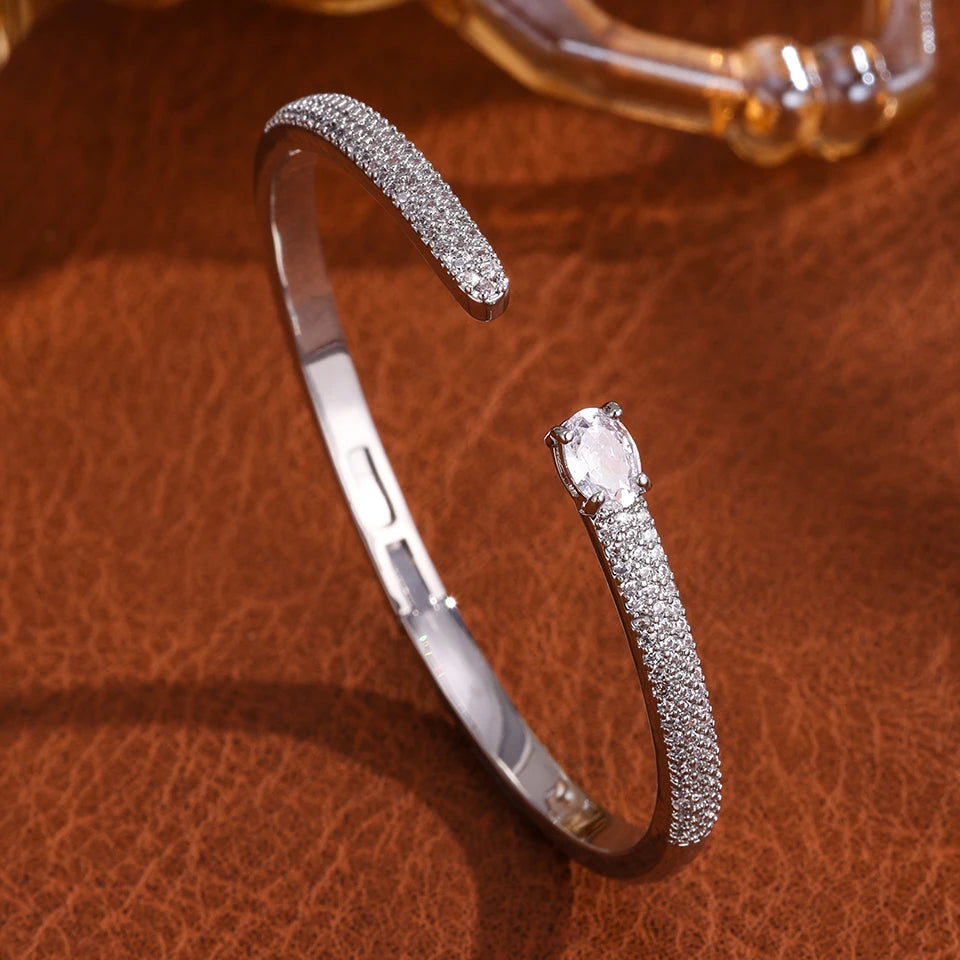 Luxury Geometry Gold Color Cuff Bangles For Women  Bracelets INS Party Everyday Jewlery