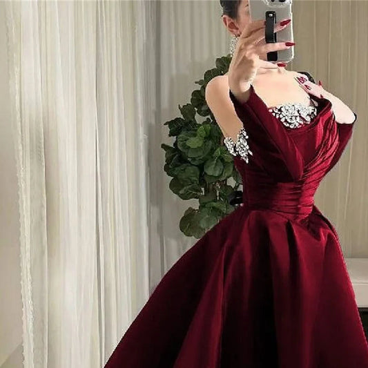 Elegant Satin Women's Evening Gown Elegant Dresses for Women Gala Party Dress Luxurious Simple Evening Wear Prom