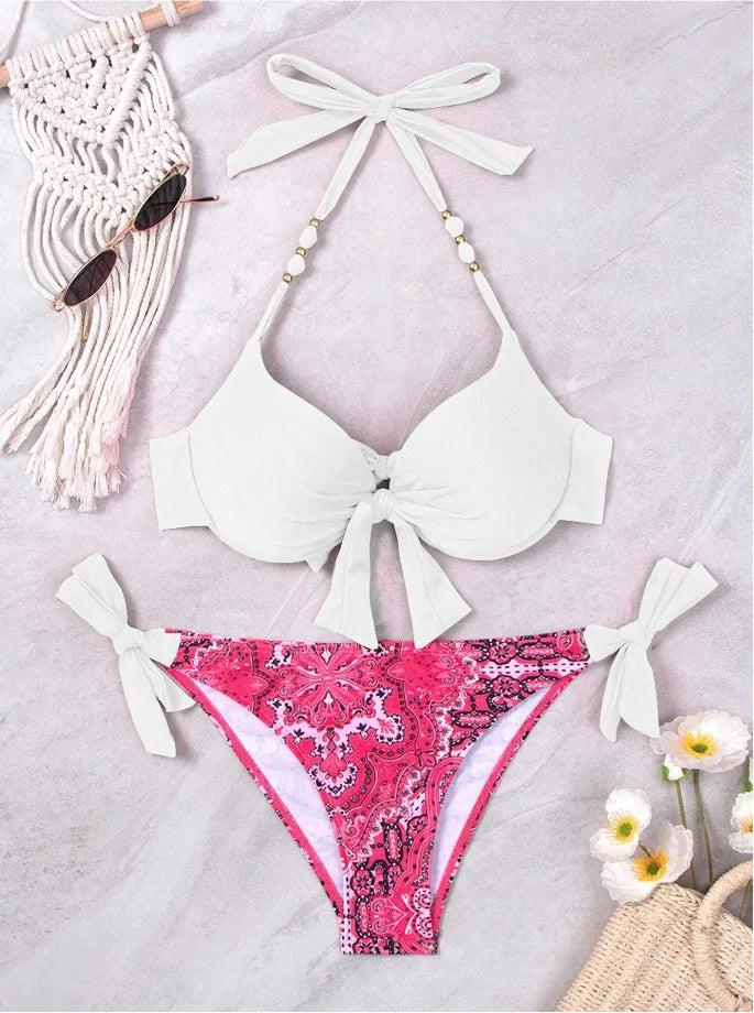 Sexy Bikini 2024 Women Swimsuit Swimwear Female Thong Bikinis Set Swimming for Bathing Suits Brazilian Biquini