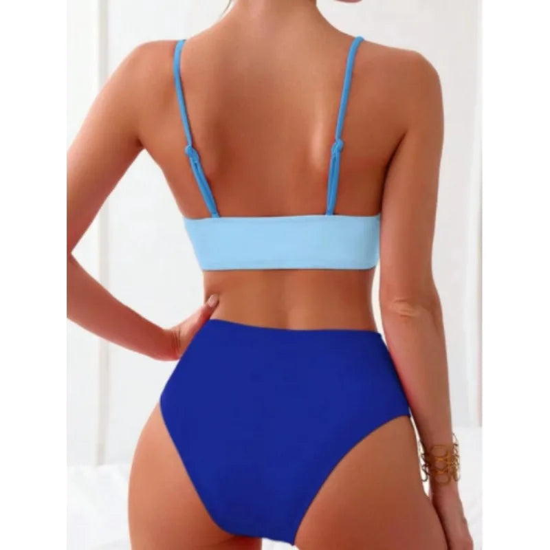 New bikini 2025 Swimsuit Sexy Women Tight Hollow Swimsuit Backless Swimwear Cross Push Up Beach Bathing Suit