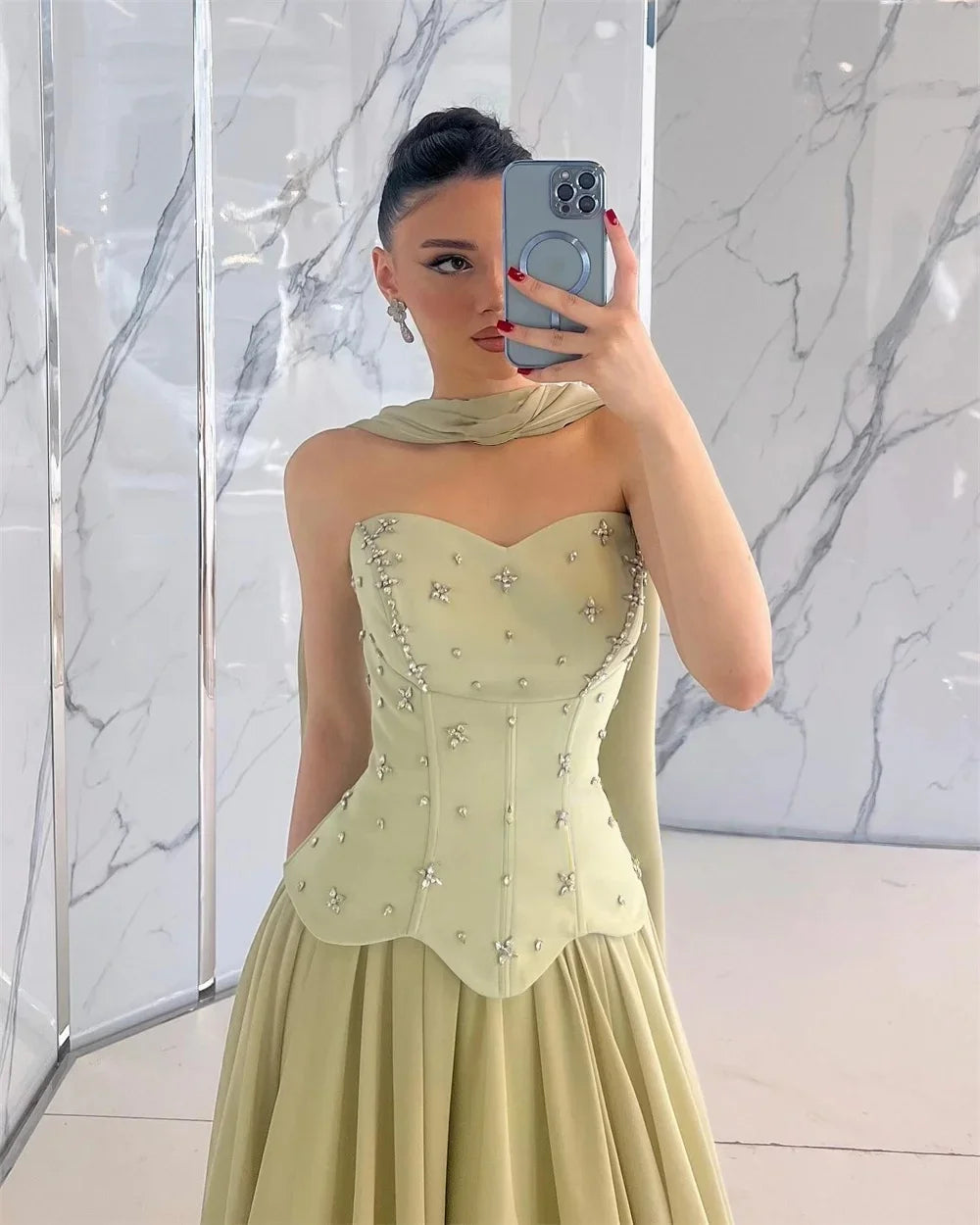 Contessa Dubai Evening dresses A-line prom party dress 2025 Luxury Strapless Floor-length