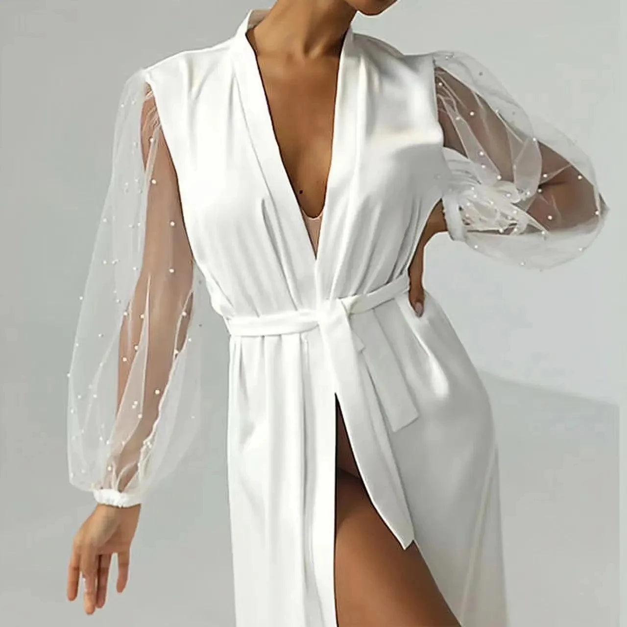 Robe Luxury High Grade Bathrobe Sexy Nightwear Women's Robe Silk Satin Pajamas Bride
