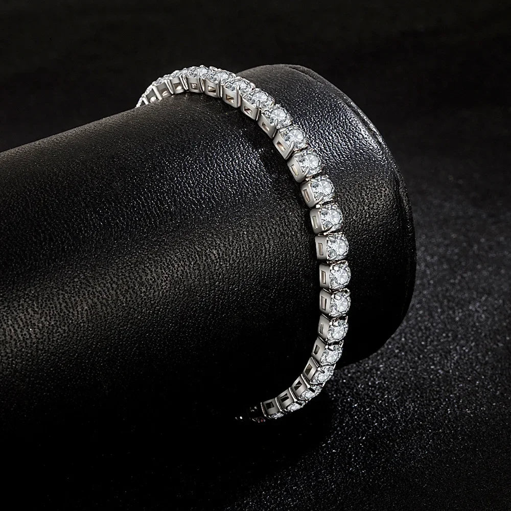 Silver Bracelet Zirconia Tennis Ball Women Fashion Simple Engagement Wedding Charm Jewelry