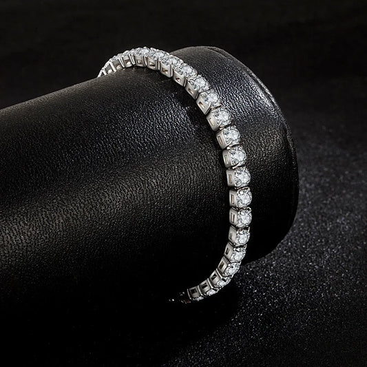 Silver Bracelet Zirconia Tennis Ball Women Fashion Simple Engagement Wedding Charm Jewelry