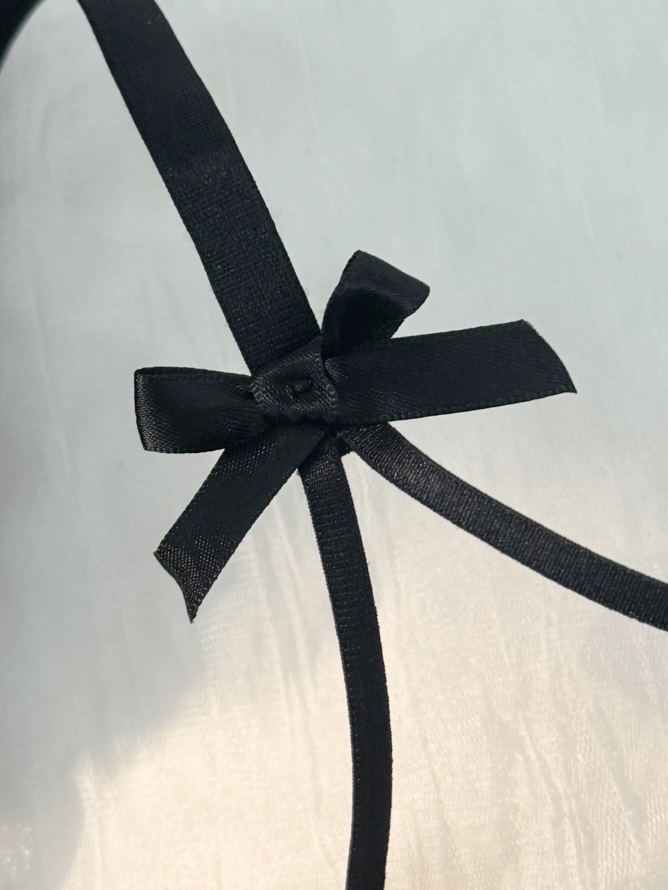 women's black comfortable lightweight bow semi transparent lingerie