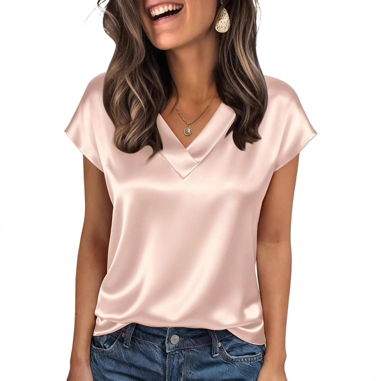 Blusa de Seda em Tom Creme