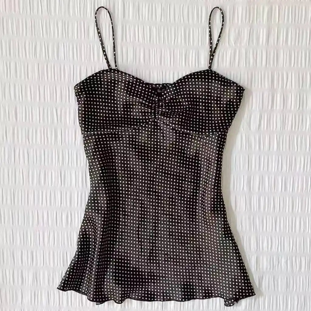 Summer Sweet Chic Design Lace Spliced Halter Tanks Slim Fit Flower Prints Hotsweet Backless Women Blouses
