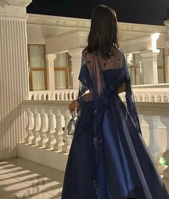 Sequins Luxurious Women's Evening Dresses for Special Occasions Shawl Sleeveless Backless Saudi ArabiaArab Party