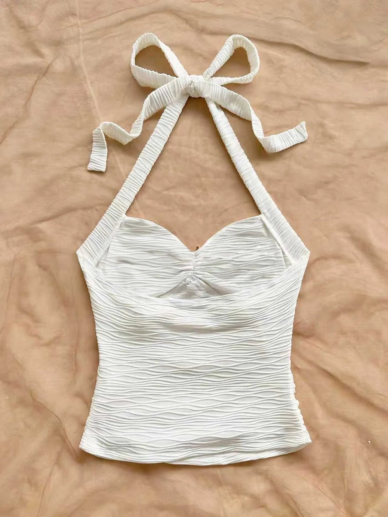 Women's starfish shell decoration, starfish metal button knitted fabric vest, suitable for parties