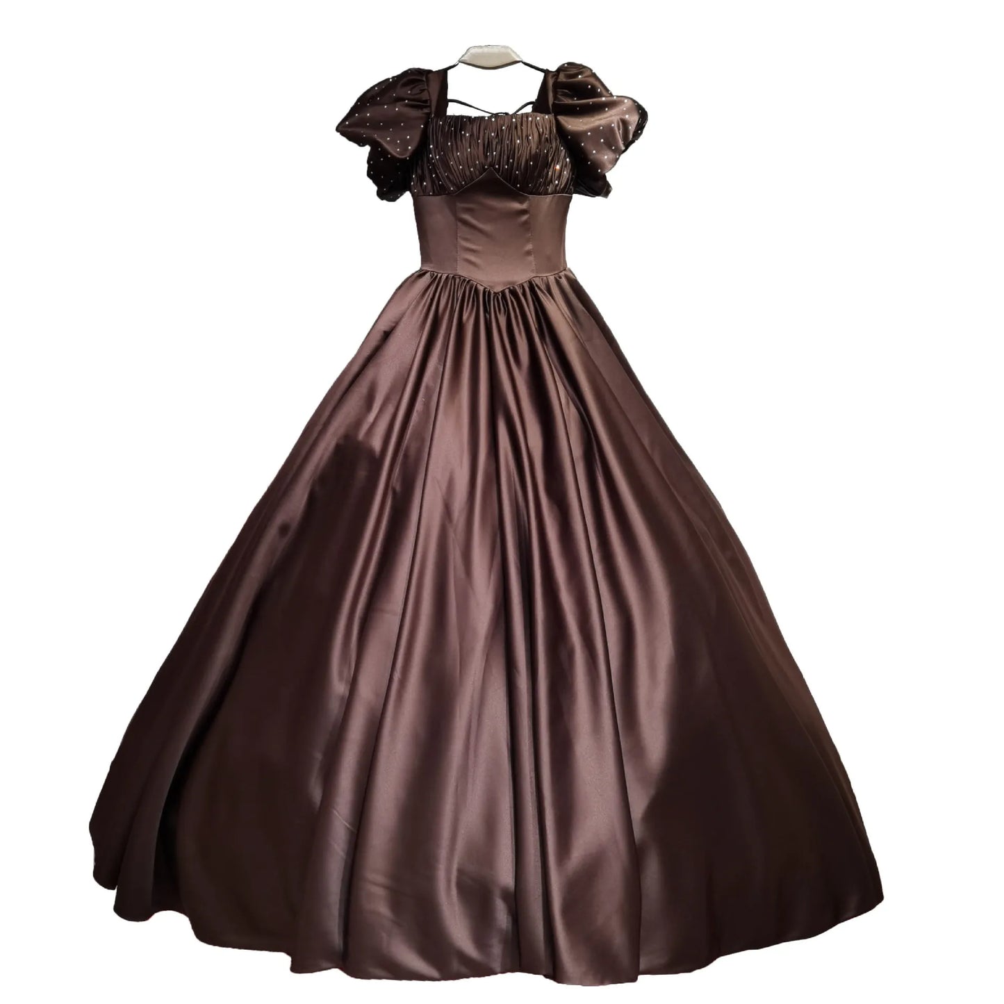 Red Satin Evening Prom Dresses for Women Summer Elegant Sexy Puff Sleeve Long Formal Party Ball Gown Dress Show Host Vestidos