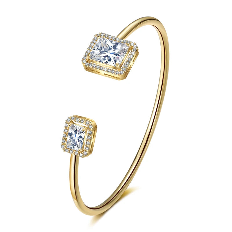Luxury Geometry Gold Color Cuff Bangles For Women  Bracelets INS Party Everyday Jewlery