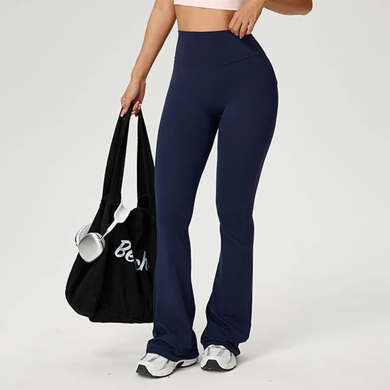 Yoga Pants Pocket Back Flare Leggings Sports Fitness High Waisted Scrunch Leggings Workout Trousers Gym Woman Clothing