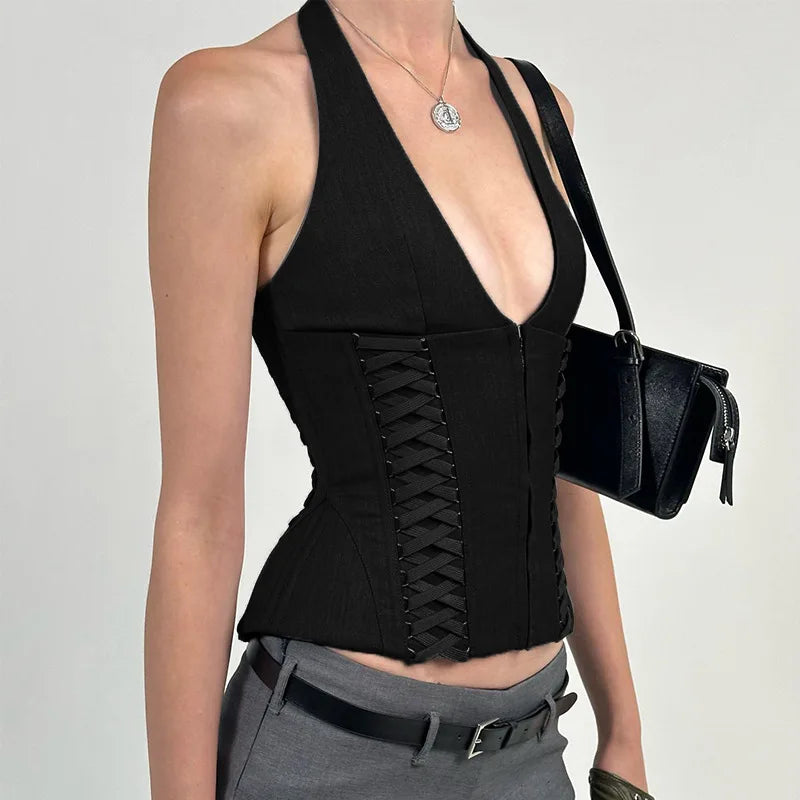 Crop Top Estruturado com Fecho