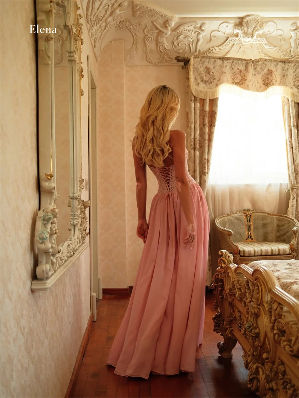 Sweetheart Champagne A-Line Elegant Evening Gown Luxury Formal Women's Ladies New Premium
