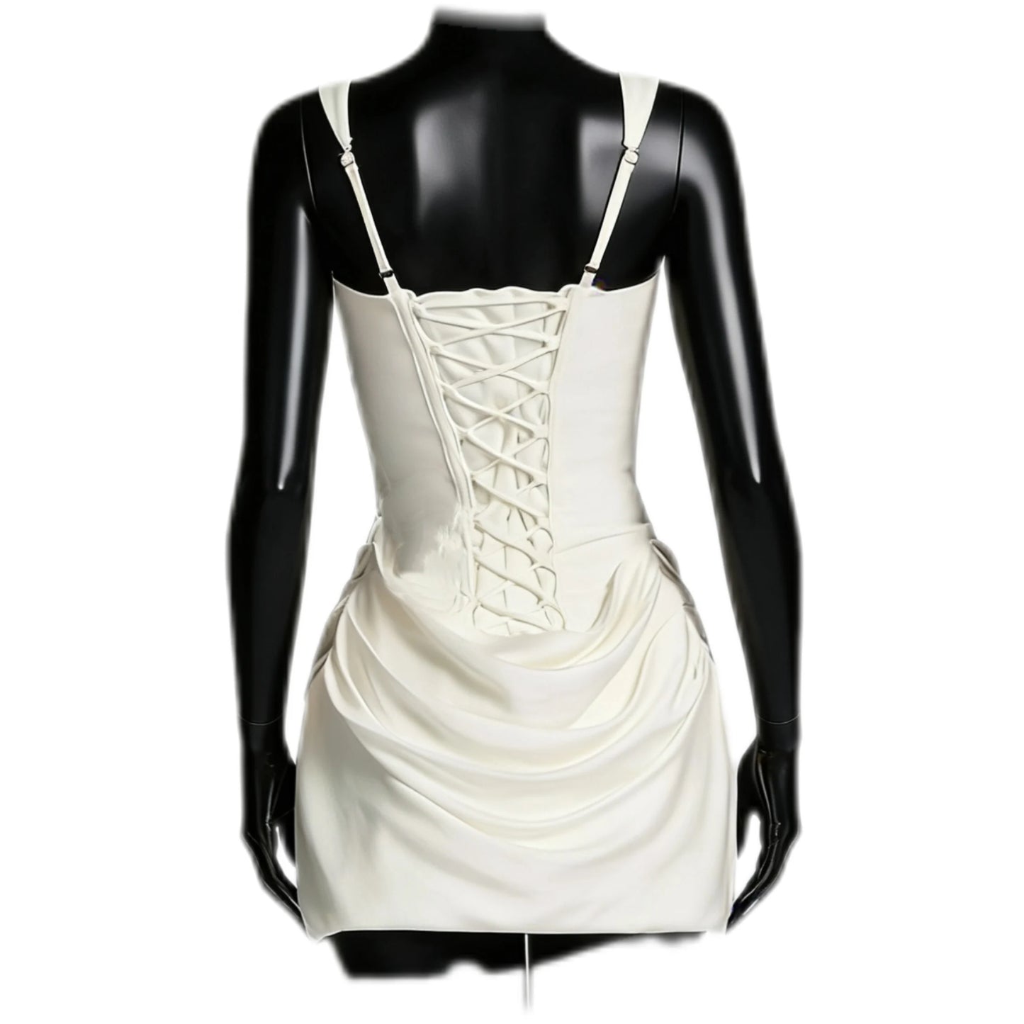 French Style Strap Bodycon Mini Gown Women's Ruched Short Dress Sexy Bandage Corset Summer Party Evening Fashion