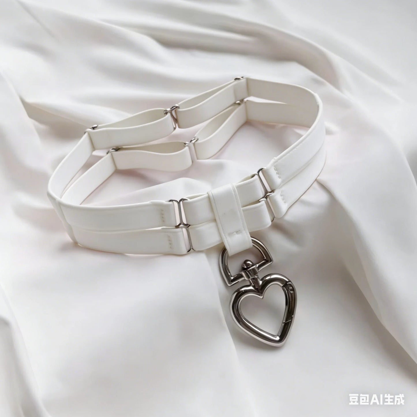 Women Colorful Tie Neck Ring Large Circle Heart Geometric Shape Accessory Belt Sweet Cool Style Iron Material for All Ages