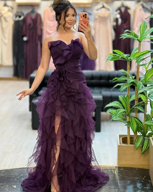 Style Classic Tulle Ruched A-line Strapless Long Dresses Bespoke Occasion Dresses Sizes Available High Quality
