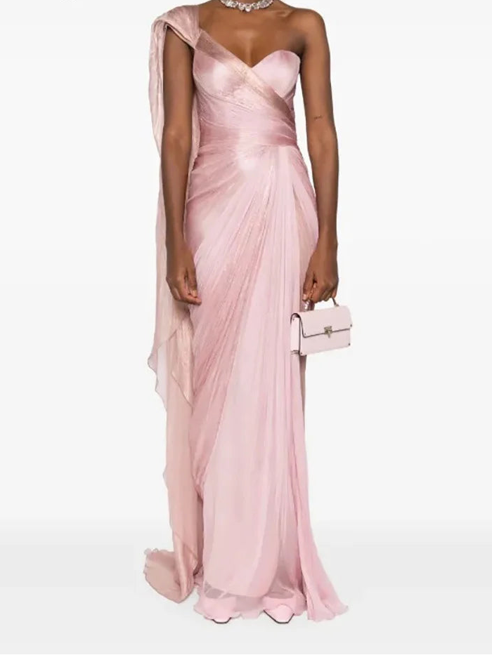 Pink Elegant Shiny Prom Gowns Sweetheart Mermaid Formal Occasion Dresses Women Modern Prom Party