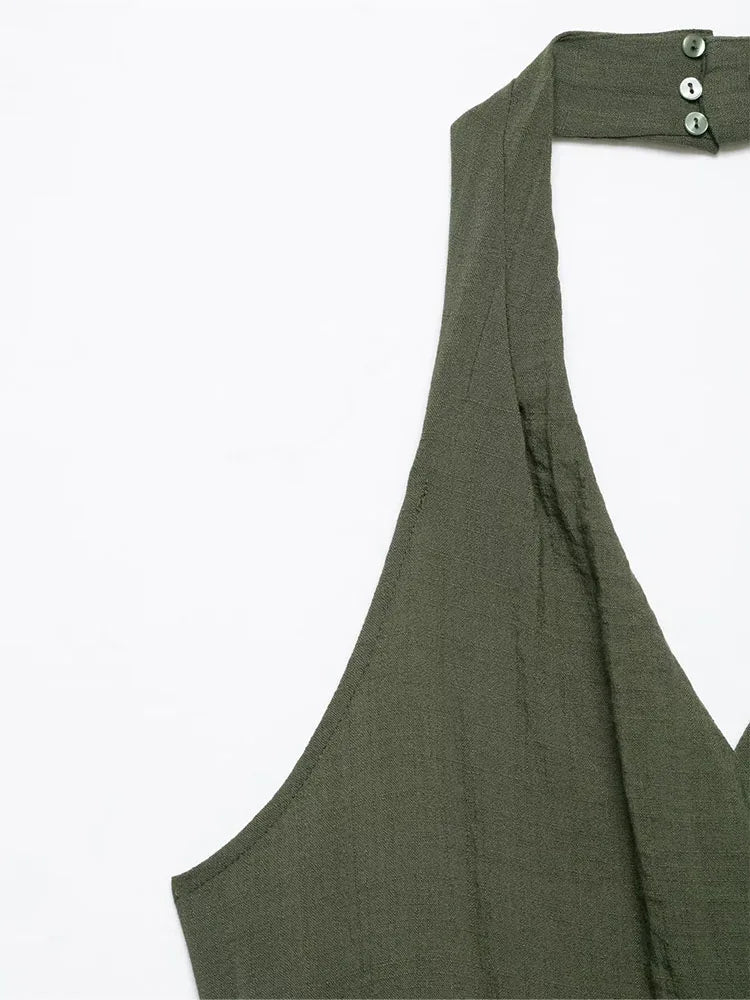 Vestido Assimétrico Verde Oliva