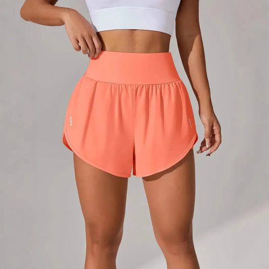 New Women's High Waisted Sports Shorts Yoga Pants Quick Dry Anti-Glare Slim Fit