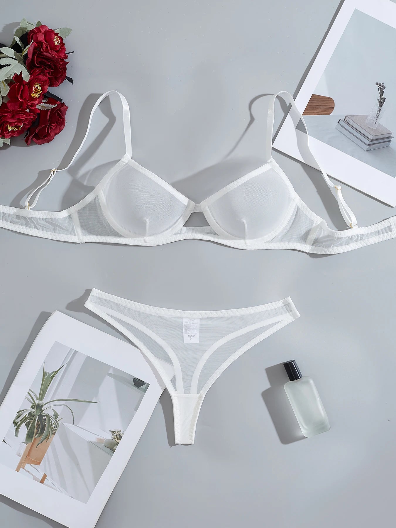 Sexy Lingerie Women Thin Transparent Lace See Through Female Erotic Underwear Bra And Panty Set Sleepwear