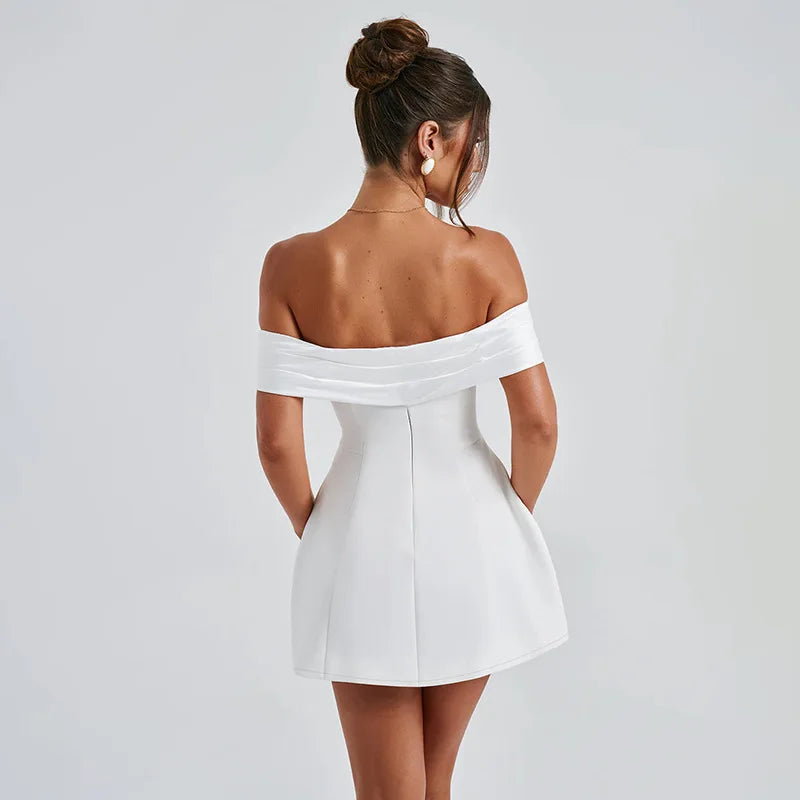 2026 Fashion One Shoulder Mini Dresses Sleeveless Bow A-line Party Dress for Wedding Guest Homecoming Dress Night Club Gown