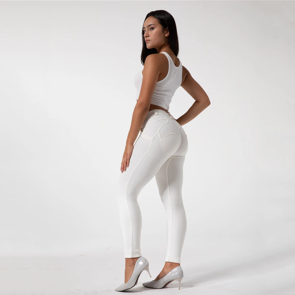 Women's White Butt Lift Leggings Yoga Pants Lightweight Running Full Length Tights for Tall Female