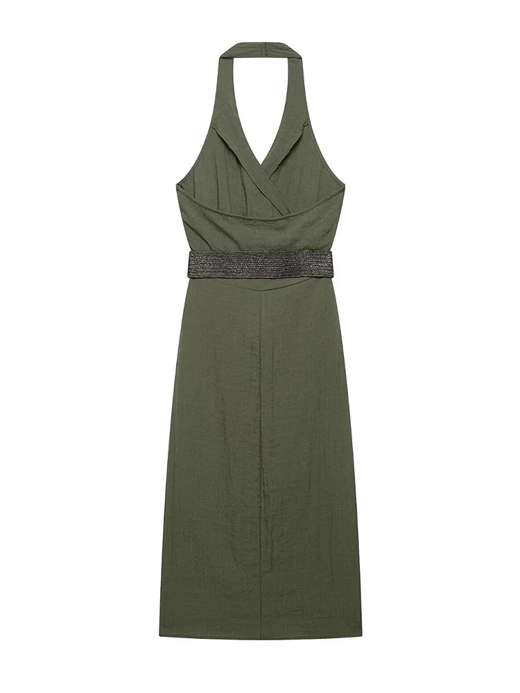 Vestido Assimétrico Verde Oliva