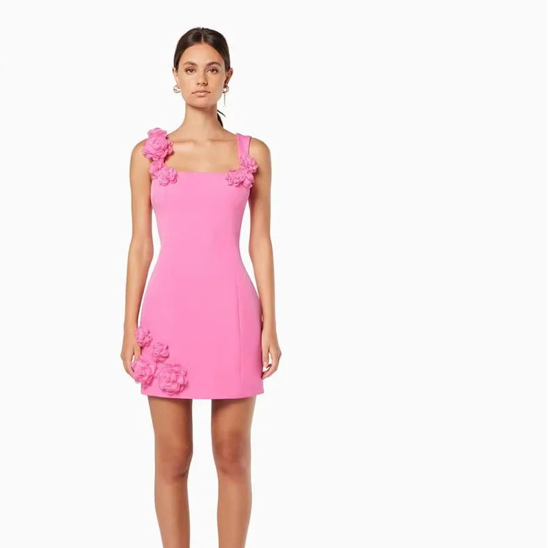 Hot Selling 2026 New Sexy Fluffy Party Dress for Summer Wedding Guest Dresses Customized Night Club Dress Girls Pink