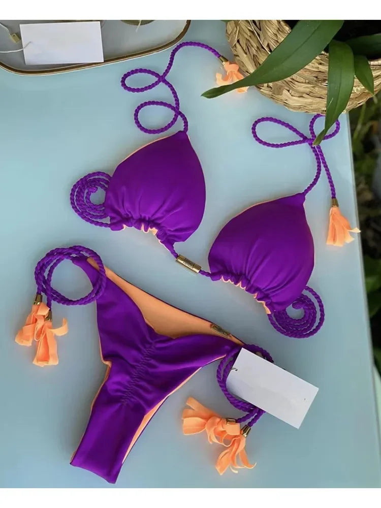 Bikini Triângulo com Cordões