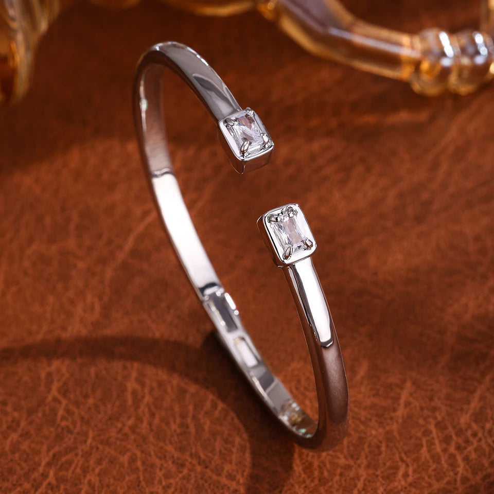 Luxury Geometry Gold Color Cuff Bangles For Women  Bracelets INS Party Everyday Jewlery