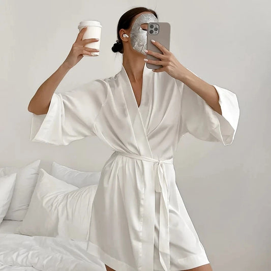 Women Robe Morning Gown Sleepwear Loose Nightgown Female Lingerie