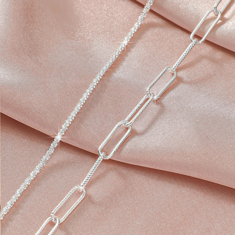 Bracelets for Women Girl Trendy Waterproof Zircon Charm Dainty Layer Chain Anklets