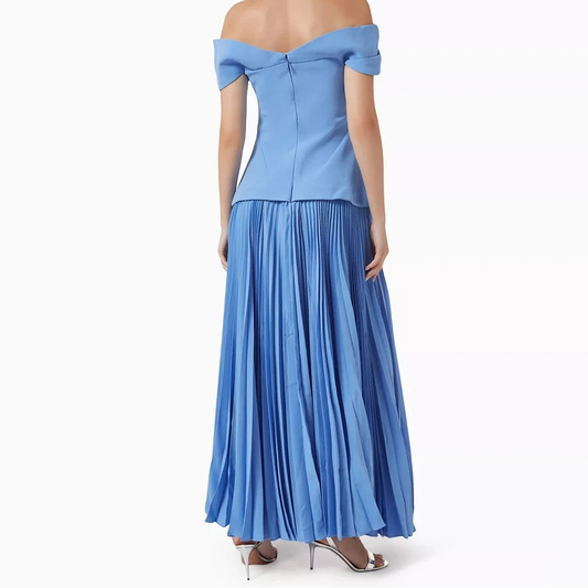 Women's A-line Evening Dresses Ankle-length Off The Shoulder Sleeveless Prom Dresses Simple Fashion Draped