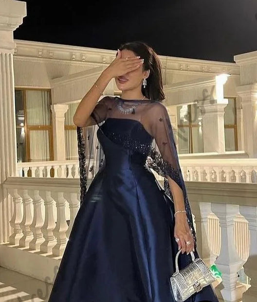 Sequins Luxurious Women's Evening Dresses for Special Occasions Shawl Sleeveless Backless Saudi ArabiaArab Party