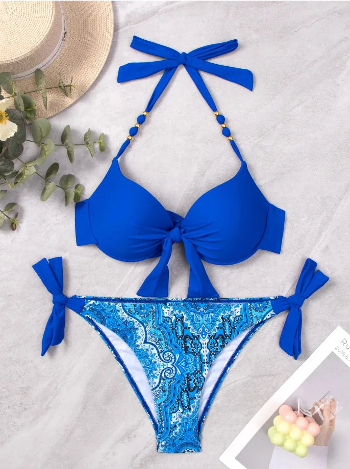 Sexy Bikini 2024 Women Swimsuit Swimwear Female Thong Bikinis Set Swimming for Bathing Suits Brazilian Biquini