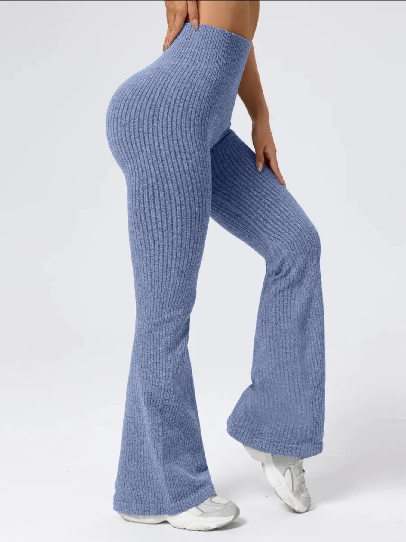 High-Waist Stretchy Bell Bottom Pants for Women – Slim Fit, Ideal for Workout & Daily Casual Wear